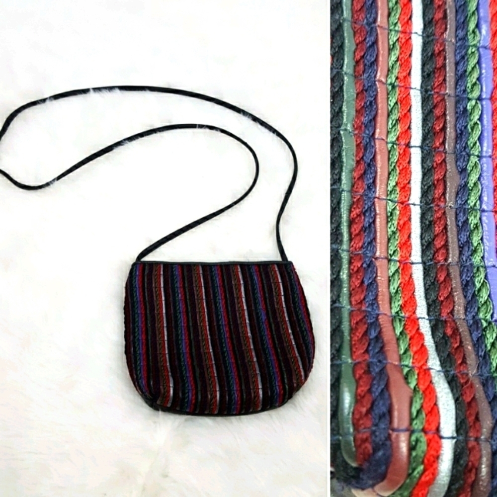 Sharif - Vintage Leather & Multi Color Embroidered‎ Crossbody